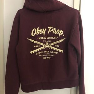 Obey Mural Services Hoodie - Maroon